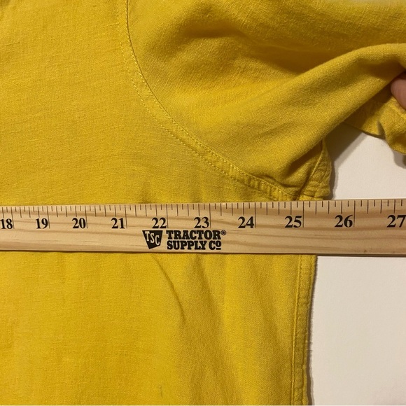 Westbound Linen-Cotton Hoodie Tunic Relaxed Plus Size W XL Mustard Yellow Minor - Picture 7 of 10